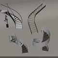 Modern Spiral Staircase With Glass Handrail Wooden Steps And Black White Frame
