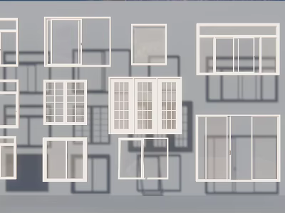 Various Window And Door Frame Designs With Different Architectural Styles 3d model