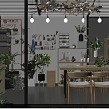 Cozy Specialty Store Interior With Lush Green Plants Shelves Tables Chairs And Decor Items