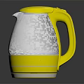 Yellow And White Electric Kettle With Transparent Body Modern Design For Daily Use