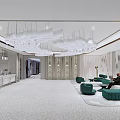 Modern Hall Hotel Lobby Reception Area Ceiling Sofa Combination 3d model