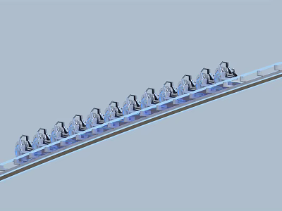 Modern roller coaster rail car roller coaster 3d model