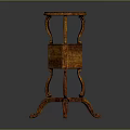 Traditional Wooden Tiered Garden Accent Stand with Curved Legs and Round Top
