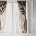 French curtain gauze curtain 3d model