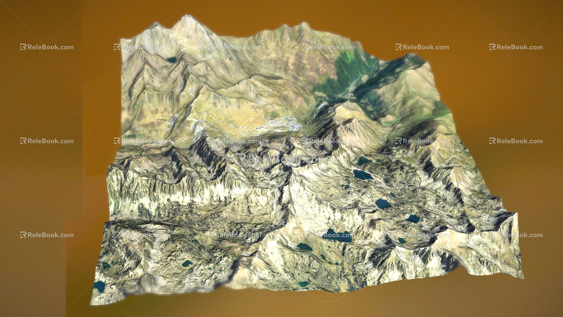 mountain peaks mountain terrain geopark valley cliff plateau glacier 3d model