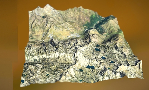 mountain peaks mountain terrain geopark valley cliff plateau glacier 3d model