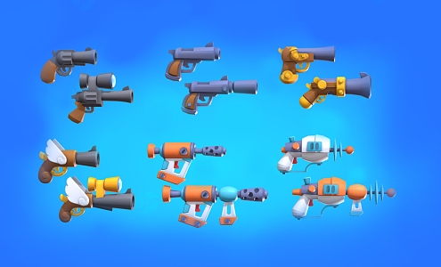 Toy gun Cartoon gun 3d model