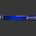 Blue Pixelated Gun 3D Render With Black Grip And Orange Central Component