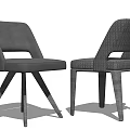 Stylish Modern Black Dining Chairs With Leather Upholstery And Wooden Legs