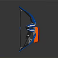 Blue And Black Toy Bow With Orange Arrows For Kids Household Play