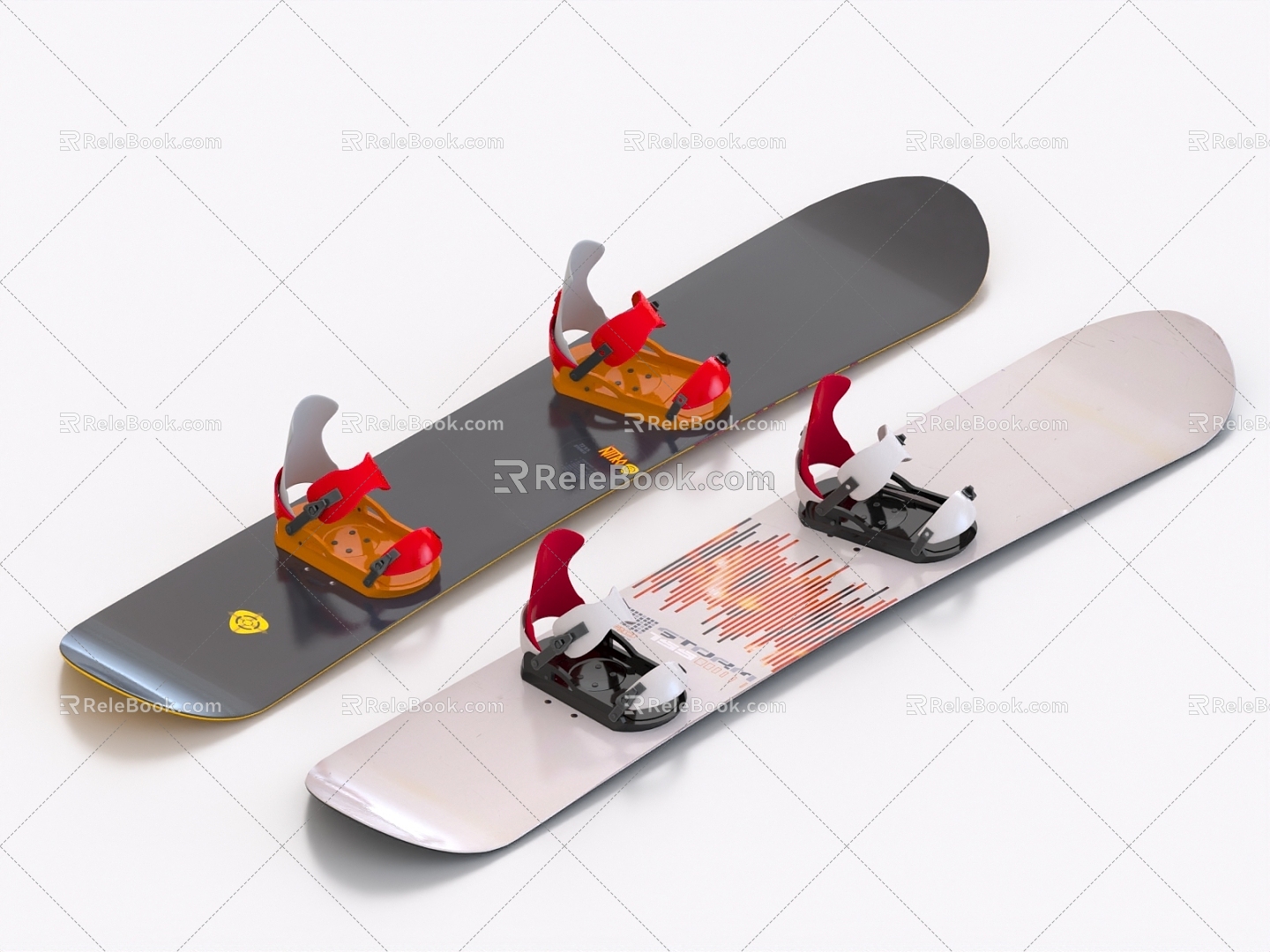 Snowboard Ski Shoes Ski Boots Ski Equipment Skates 3d model