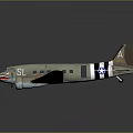 Vintage Silver Twin Engine Airplane Model With Blue White Stripes And Star Emblem