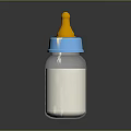 Essential Clear Baby Bottle With Blue Cap Yellow Nipple And Milk