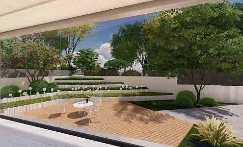 Modern Courtyard Garden 3d model