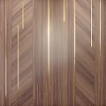 Elegant Wooden Accent Wall With Herringbone Pattern And Golden Decorative Lines 3d model