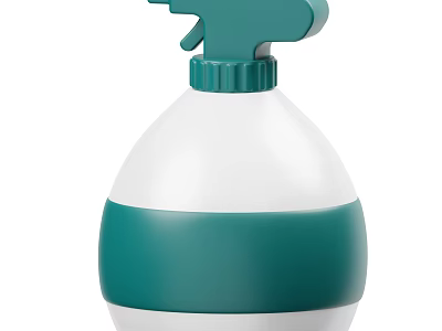 Stylish White And Green Spray Bottle For Household Cleaning And Everyday Use 3d model