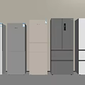 Collection of Standing Refrigerators in White Gray Beige Colors and Various Styles