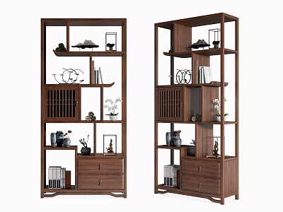 New Chinese-style Solid Wood Antique Rack Antique Rack Display Cabinet Storage Rack 3d model