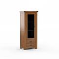 Wooden Display Cabinet with Glass Door and Drawer for Home