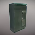Green Metal Industrial Control Cabinet With Lockable Door And Ventilation Grille