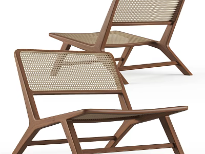 Sleek Modern Single Chair With Wooden Frame And Breathable Mesh Seat Design 3d model