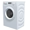 Bosch White Front Loading Washing Machine with Digital Display and Control Knob 3d model