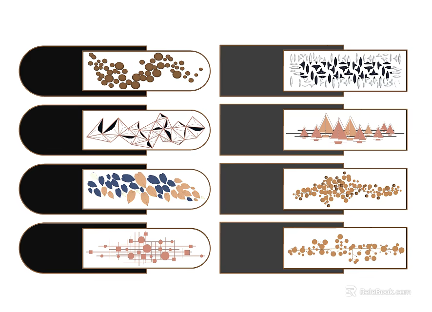 Abstract Modern Wall Art With Various Geometric Patterns And Colorful Elements 3d model