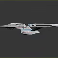 Detailed Star Trek Enterprise Starship Model With Disc Hull And Twin Engines