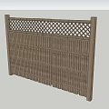 Wooden Room Divider With Lattice Top And Vertical Slats Design