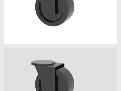 Practical Black Tire Caster Design With Swivel Brake For Furniture Use 3d model