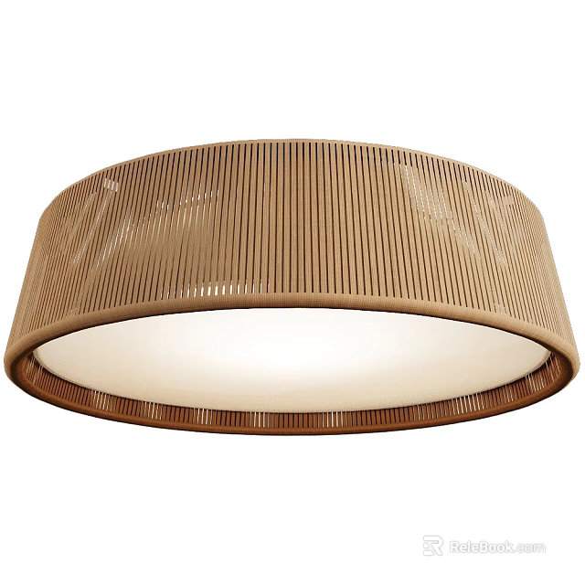 Modern Round Brown Striped Design Ceiling Light With White Light Source 3d model