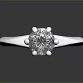 Elegant Diamond Ring With Sparkling Center Stone And Silver Band Design 3d model
