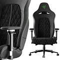 Comfortable Black Gaming Chairs With Green Logo Diamond Quilted Design And Adjustable Armrests