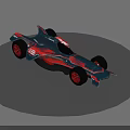 Futuristic Race Car With Streamlined Design Red Black Color And Aerodynamic Features