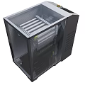 Industrial Equipment With Vertical Design Gray Enclosure Transparent Top Cover Control Panel And Mobile Wheels
