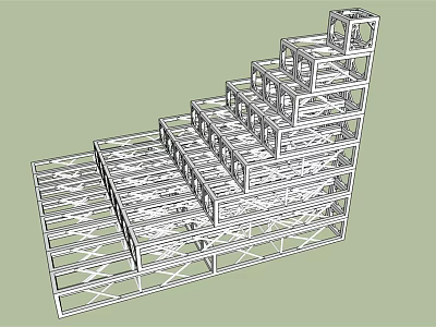 Industrial Equipment Multi tier Metal Frame Structure With Storage Support And 3D Design 3d model