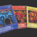 Colorful Yu-Gi-Oh! Trading Cards With Blue Red Yellow Monster Illustrations
