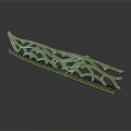 Golden Decorative Carved Rail Bracket With Intricate Pattern And Dark Base 3d model