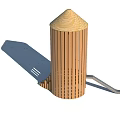 Decorative Bamboo Garden Ornament With Conical Roof And Vertical Slats Design