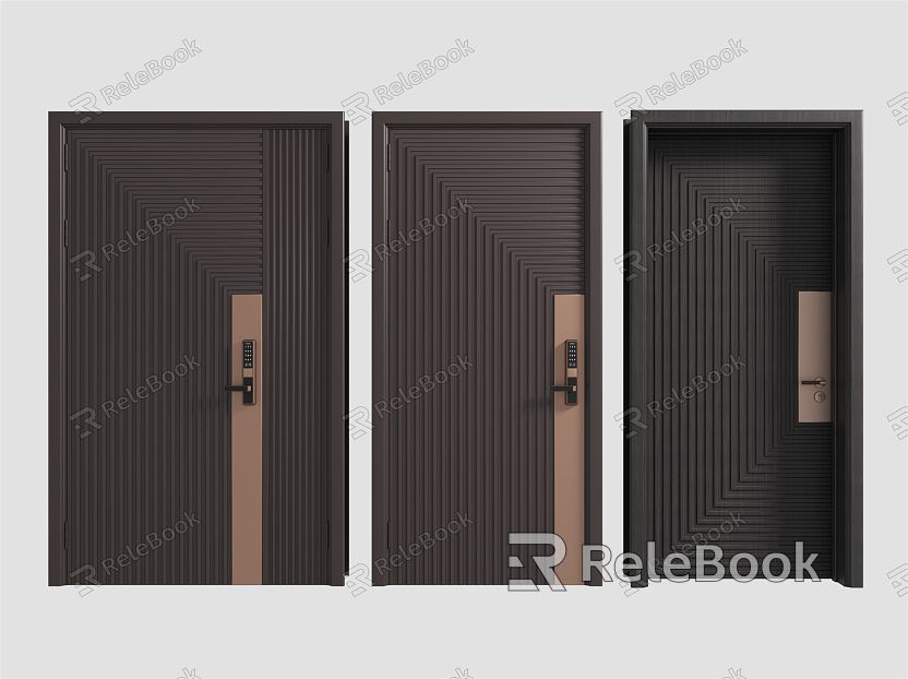 Modern security door entry door door combination model