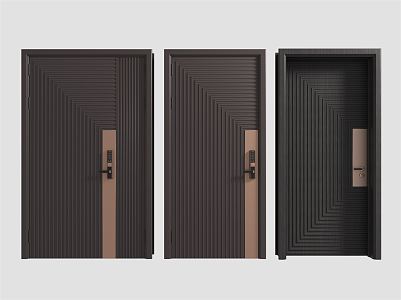 Modern security door entry door combination 3d model