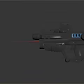 Futuristic Sci Fi Weapon With Laser Sight And Blue Accents Black Design