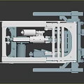 Structural Industrial Machinery Part Featuring Metal Frame White Components and Blue Sections