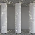 Modern Punched Pillar Hollow Pillar Gradient Perforated Pillar Luminous Decorative Pillar Gradient Hole Pillar 3d model