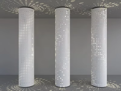 Modern Punched Pillar Hollow Pillar Gradient Perforated Pillar Luminous Decorative Pillar Gradient Hole Pillar 3d model