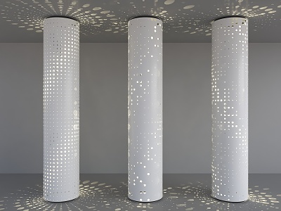 Modern Punched Pillar Hollow Pillar Gradient Perforated Pillar Luminous Decorative Pillar Gradient Hole Pillar 3d model