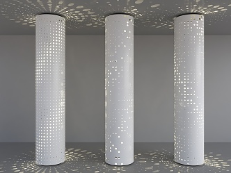 Modern Punched Pillar Hollow Pillar Gradient Perforated Pillar Luminous Decorative Pillar Gradient Hole Pillar 3d model