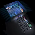 Large Modern Conference Venue With Bright Lighting Stage Podium Projection Screens And Seats