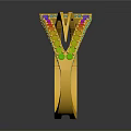 Elegant Gold Ring With Colorful Gemstones In Curved Unique Design