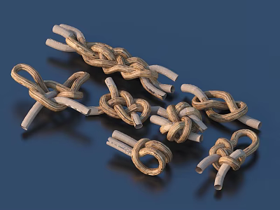 Handmade Decorative Home Accessories With Rope And White Tubes Knot Design 3d model